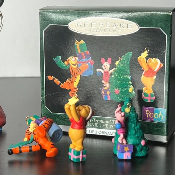 Disney Hallmark Ornament Lot Pooh Tigger Piglet Eeyore Minnie Christmas With Box - Picture 6 of 7